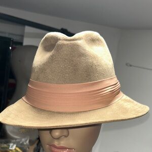 Stetson Tan Fedora with Peach Band
